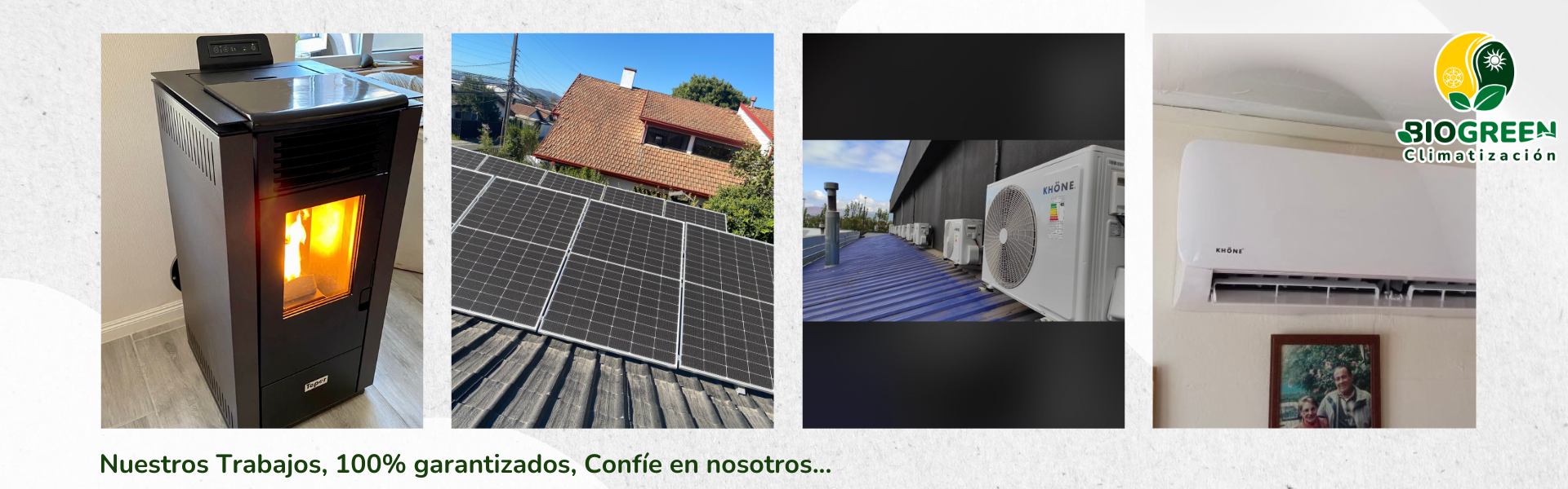 Equipos AC, Estufas a Pellet, Paneles Solares